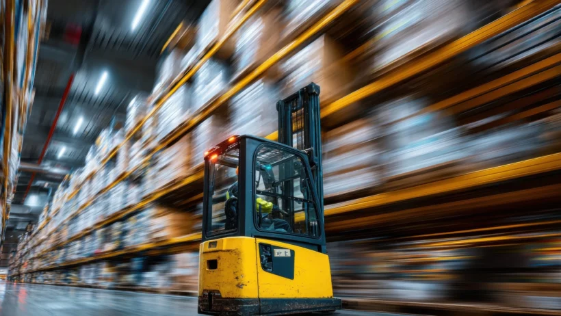 Reachtruck Order Picker in Food Distribution Center